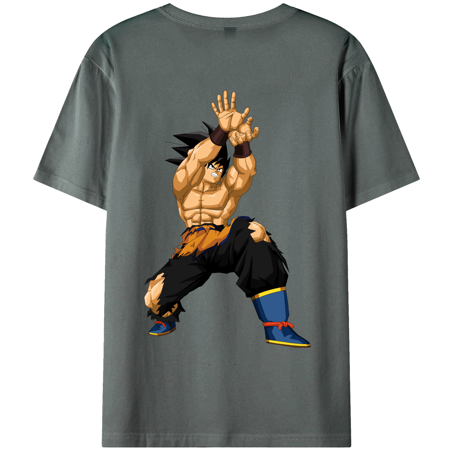 （画像用） ドラゴンボール 孫悟空（そん ごくう）Son Goku カカロット DRAGON BALL Kakarotto 綿100％ メンズ半袖Tシャツ（バックプリント） 通気性